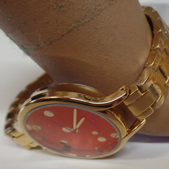 Boum Golftone Orange Face Watch 8" Pre Owned Condi - Picture 9 of 11